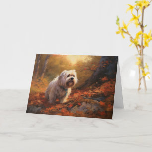 Carte Terrier tibétain à l'automne Feuilles automne Insp