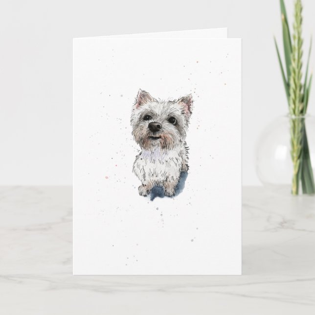 Carte Terrier West Highland Westie Chien mignon Annivers (Devant)