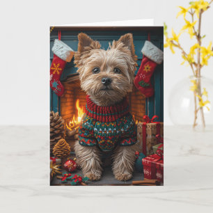 Carte Tervueren Cairn Terrier avec des cadeaux de Noël C