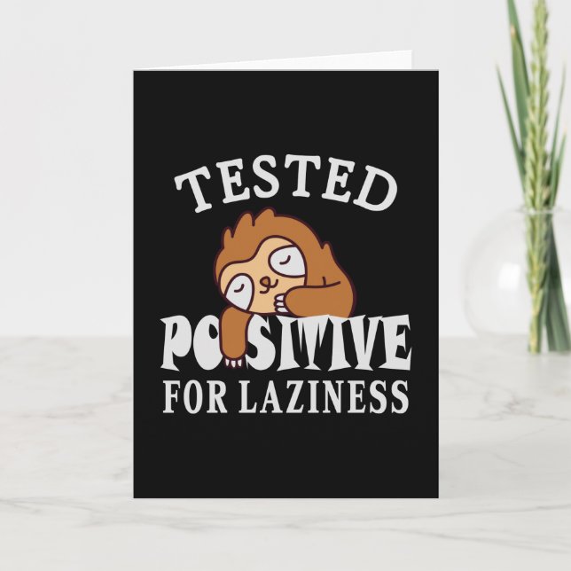 Carte Testé positif à la paresse Paresseux (Devant)