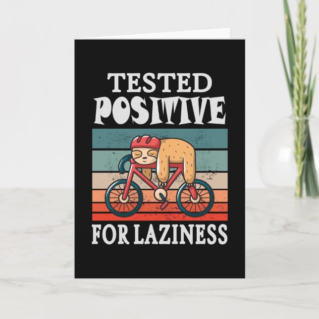 Carte Testé positif pour la paresse Sloth sur Vélo (Devant)