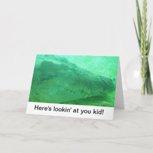 Carte Tête d'alligator vert sur un fond blanc