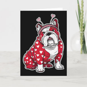 Carte Tête de chien bouledogue à motif à carreaux en for