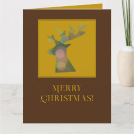Carte Tête de rennes de Noël customisée Bronze profond