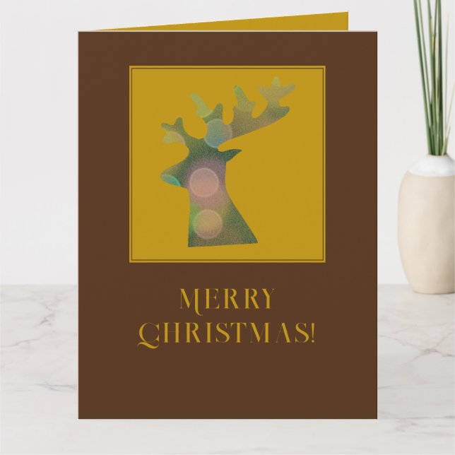 Carte Tête de rennes de Noël customisée Bronze profond (Devant)