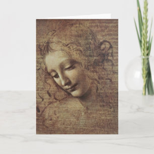 Carte Tête d'une jeune femme avec les cheveux ébouriffés