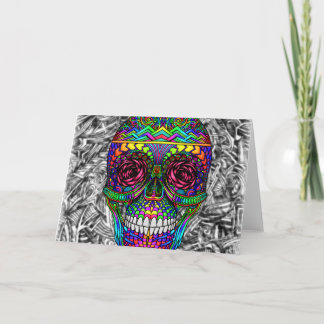 Carte Tête morte en spirale d'art abstrait de crâne de