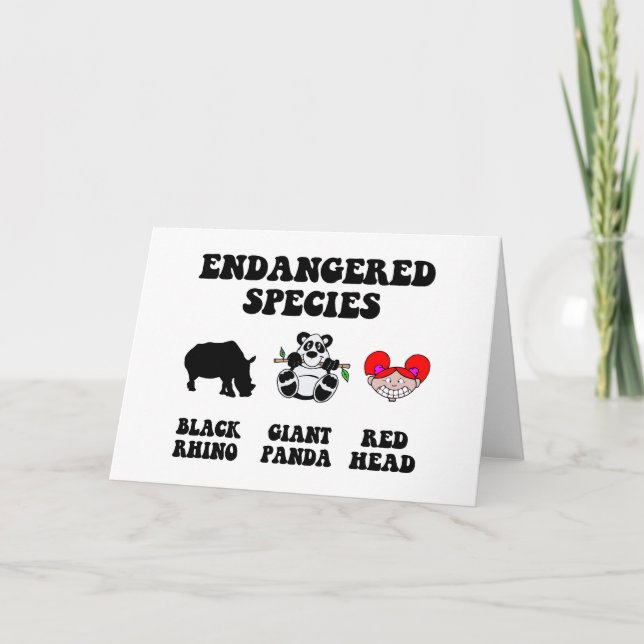 Carte Tête rousse drôle (Devant)