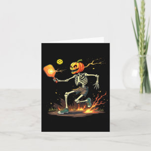 Carte Tête Sketon Pickleball Halloween Sports Éffrayants