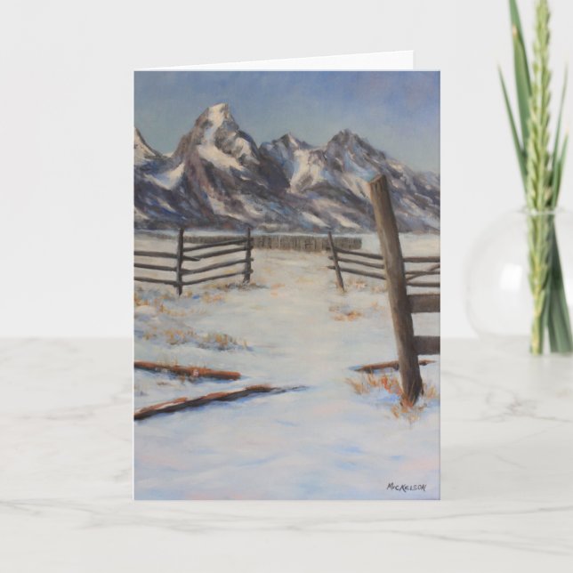 Carte Teton Winter Original Fine Art (Devant)