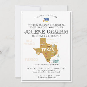 Carte Texas Fête de fin d'études pour un départ en fac