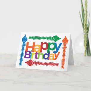 Carte Texte coloré avec épines Chiropratique Anniversair