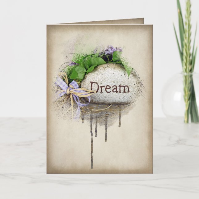 Carte Texte de DREAM taillé dans la pierre (Devant)