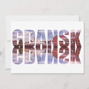 Carte Texte de Gdansk avec vue sur la vieille ville avec