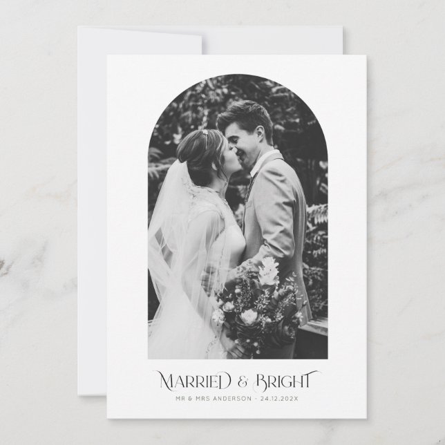 Carte texte de noël arche fête annonce de mariage (Devant)