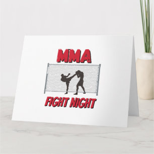 Carte Texte de nuit de combat mixed martial art et Silho