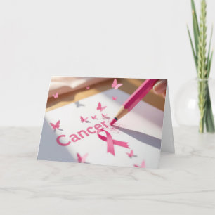 Carte Texte de sensibilisation au cancer du sein Ruban r