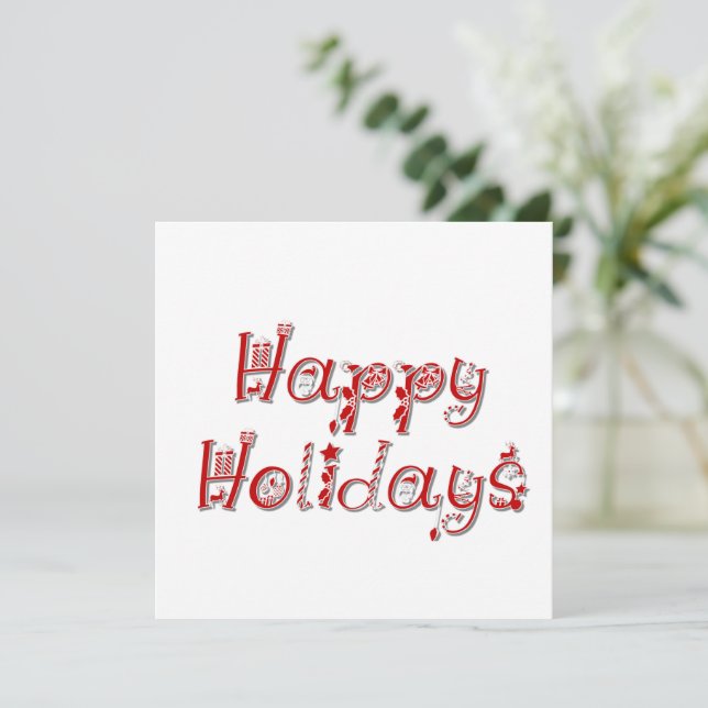 Carte Texte décoré Joyeuses Fêtes (Debout devant)