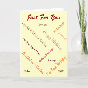 Carte texte en couleur conception graphique de police d'