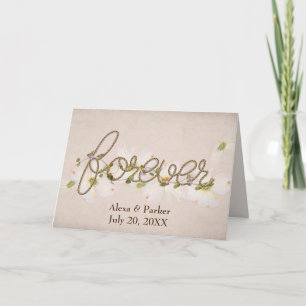 Carte Texte et fleurs de corde de mariage