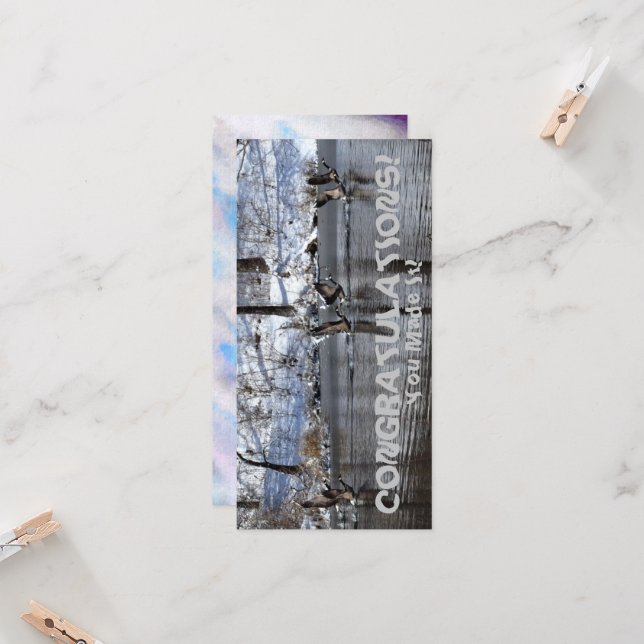 Carte Texte "Félicitations Vous L'Avez Fait !" (Devant/Arrière en situation)