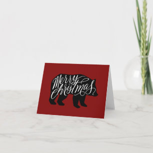 Carte Texte Joyeux Noël en design d'ours
