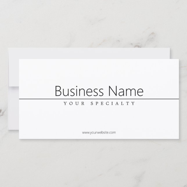 Carte Texte noir classique simple sur blanc (Devant)