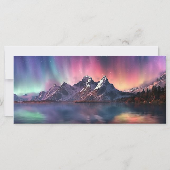 Carte Texte personnalisé Aurora Borealis (Devant)
