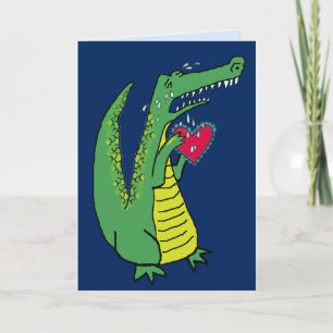 Carte Texte personnalisé de l'alligator lunaire brisé au