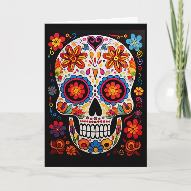 Carte Texte personnalisé 💀 Exquis Día de Muertos (Devant)