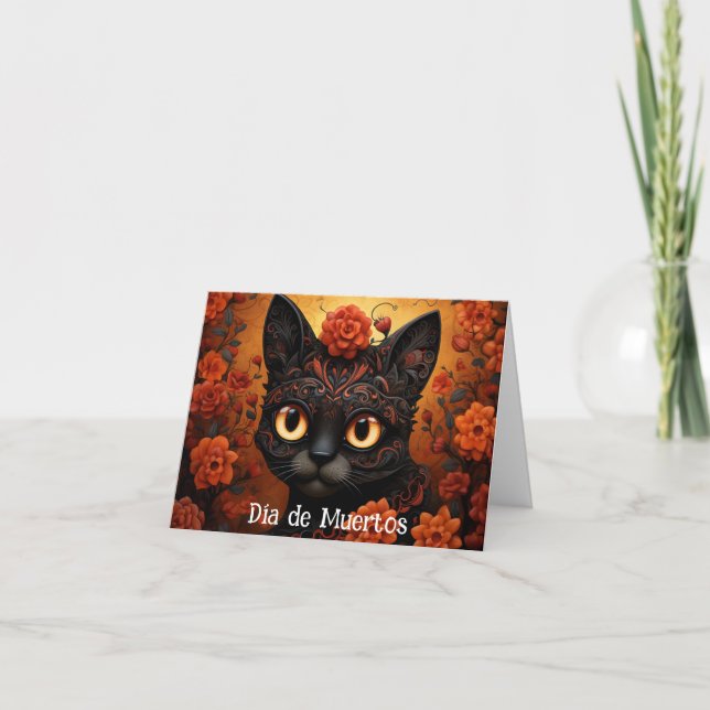 Carte Texte personnalisé 💀 😺 Gato De Los Muertos (Devant)