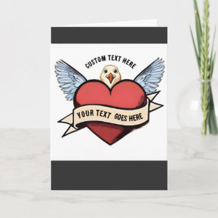 Carte Texte personnalisé Tatouage de mouette drôle ave