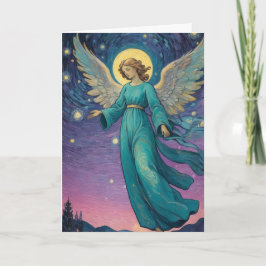 Carte Texte personnalisé Vintage Ange Noël