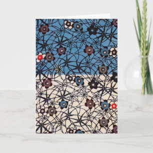 Carte Textile japonais vintage de kimono (Bingata)