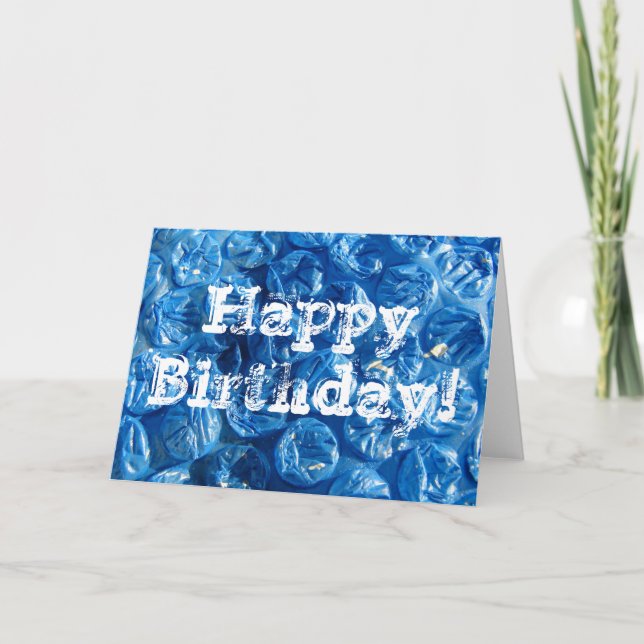 Carte Texture Bleue De Bulle, Joyeux Anniversaire ! (Devant)