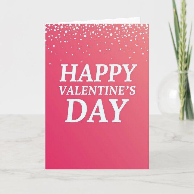 Carte texture pailletée fuchsia Saint-Valentin (Devant)