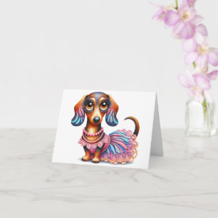 Carte Texturé Pastel peint Dachshund Télécharger