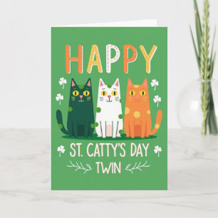 Carte Texturée Pailletée Chats Heureux