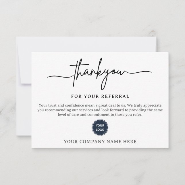 Carte Thank You For Your Referral Card (Devant)