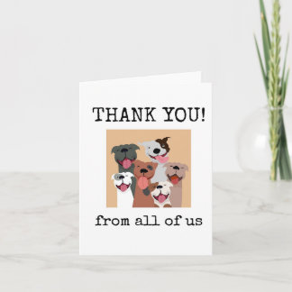Carte Thank You, From All of Us, Customers, Funny Dogs