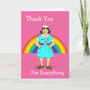 Carte Thank You Rainbow Nurse