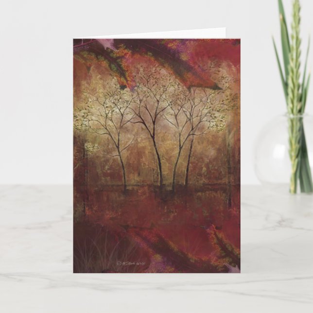Carte Thanksgiving Abstraite Fall Trees (Devant)