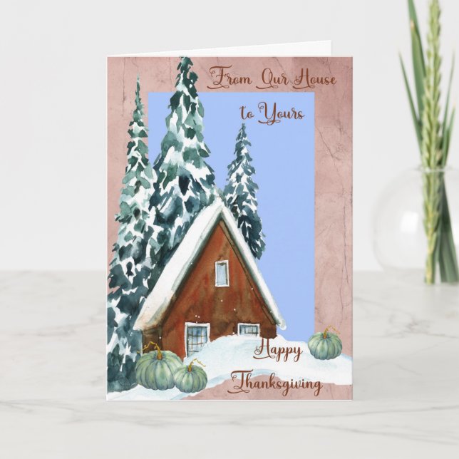 Carte Thanksgiving avec A-Frame House (Devant)