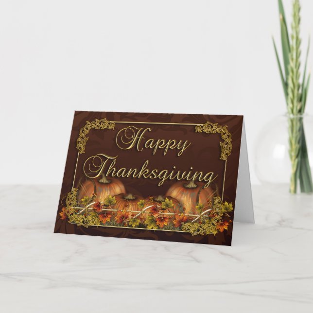 Carte Thanksgiving Avec Citrouilles (Devant)