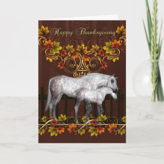 Carte Thanksgiving Avec Mare Et Foie - Equine Than