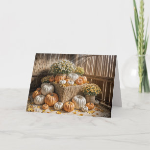 Carte Thanksgiving Citrouilles d'automne et mamans dans 