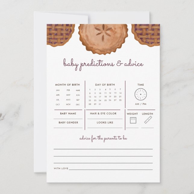 Carte Thanksgiving Cutie Pie Baby Prediction Conseils Je (Devant)