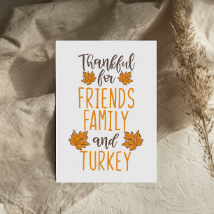 Carte Thanksgiving de la famille des amis Turquie