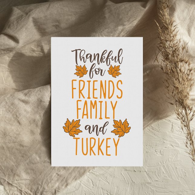 Carte Thanksgiving de la famille des amis Turquie (Créateur téléchargé)