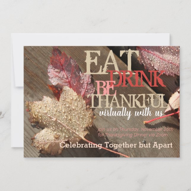 Carte Thanksgiving Eat Drink Be Thanksgiving Flat Card (Devant)